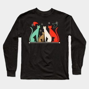 Retro Mid-Century Modern Look Cats 50s 60s Style Long Sleeve T-Shirt